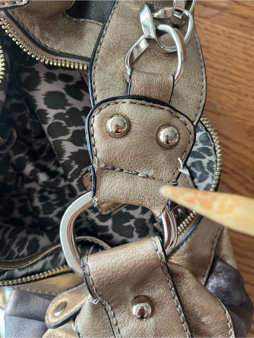 Guess Hobo Metallic Shoulder Bag - Picture 8 of 11